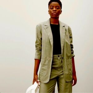 Everlane The Fatigue Cotton Linen Blazer in Bay Leaf  Size Small